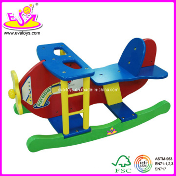 2014 Juguete de madera de los niños del nuevo estilo del aeroplano, juguete de madera colorido popular de los niños, juguete de madera del caballo mecedora de la venta caliente para el bebé W16D001